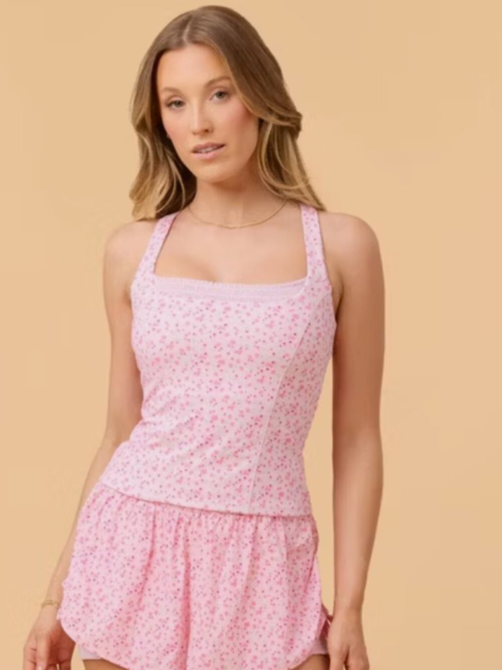 NWT Blogilates Princess Tank Top Pink Floral